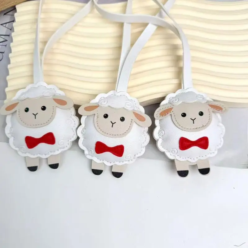 Damen Ziegen- und Schaf-Taschenanhänger, Schlüsselanhänger, Schmuck, Tier-Schlüsselringhalter, Taschencharms, Auto-Anhänger, Geschenk – Detail 4