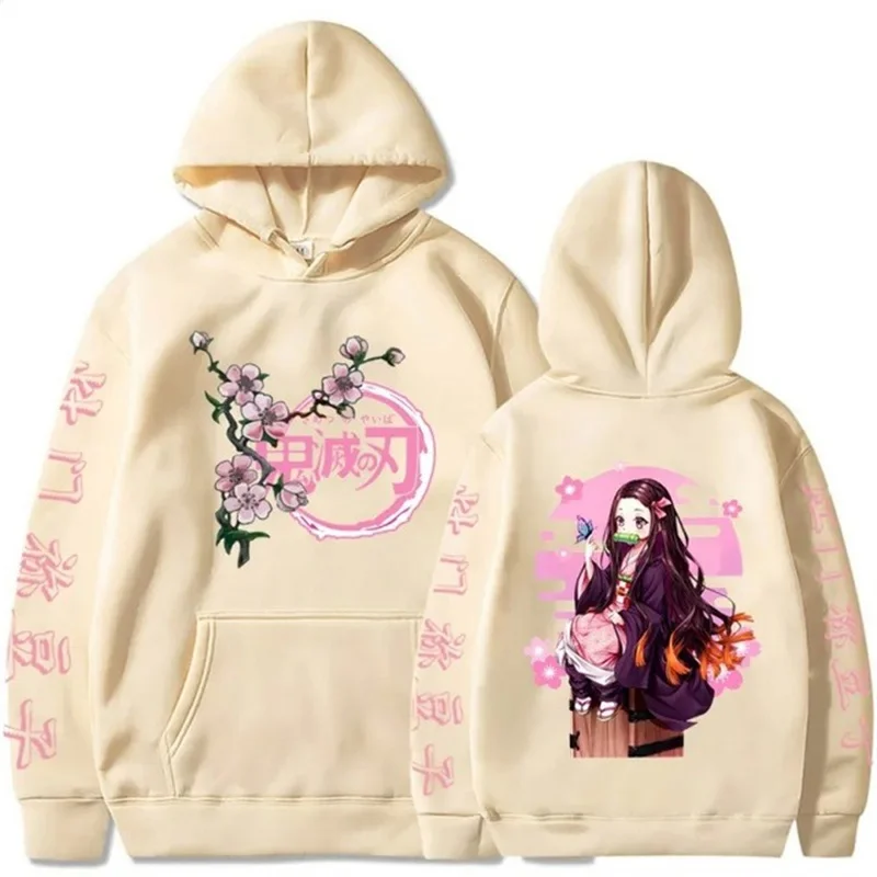 Demon Slayer Japanse Anime Hoodie Pullovers Katoenen Dames Sweatshirts Harajuku Print Tops Casual Hiphop Streetwear Kleding