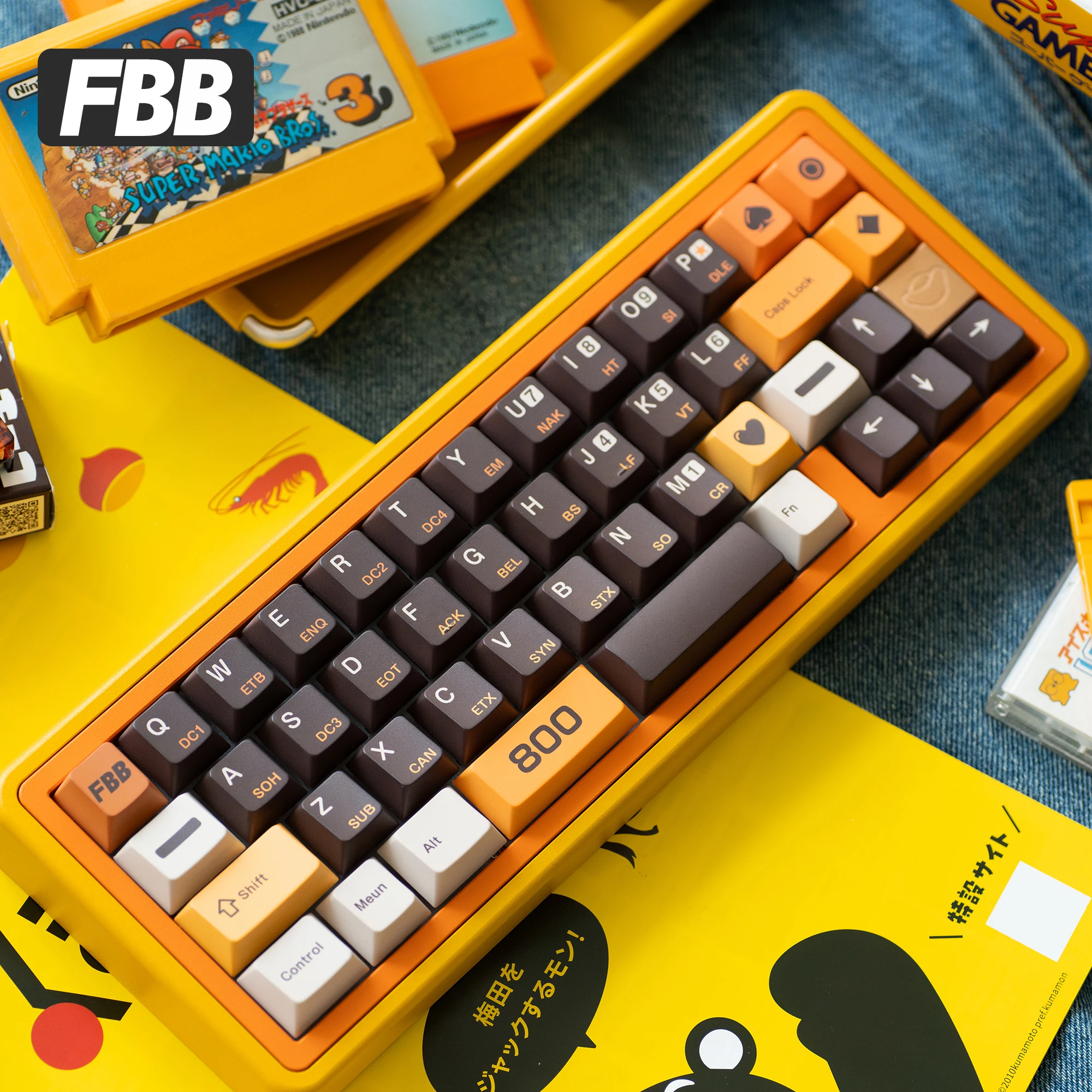 

Колпачки для клавиш FBB 800, ретро-стиль, PBT, термосублимационная механическая клавиатура, колпачки для клавиш для аксессуаров для ПК, толщина 1,7 мм