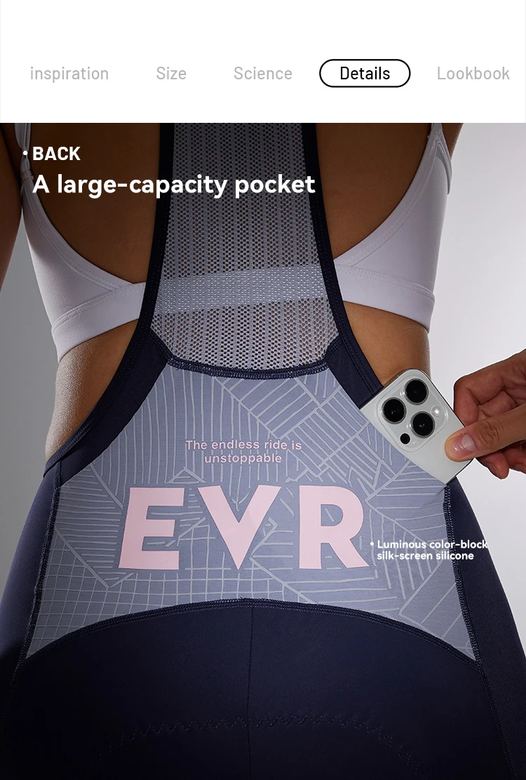 EVR Damen-Radlerhose mit Doppelpfeil-Polsterung, Schnelltrocknende Atmungsaktive Outdoor-Radlerhose für Frauen – Detail 9