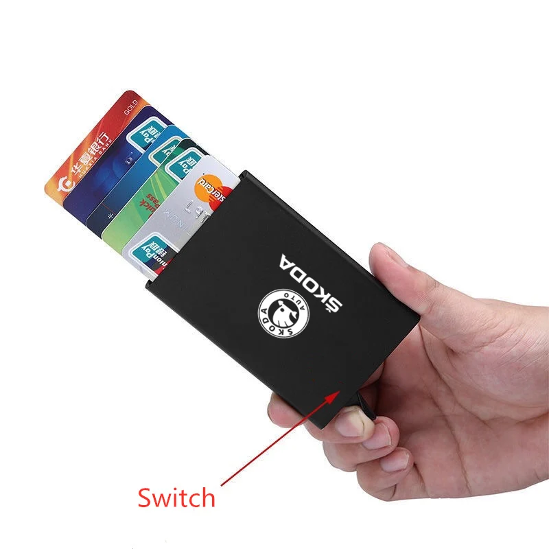 

Automatic Metal Anti-theft Smart Wallet ID Card Credit Card Holder for Skoda Octavia A5 A7 RS Fabia Superb Accessories
