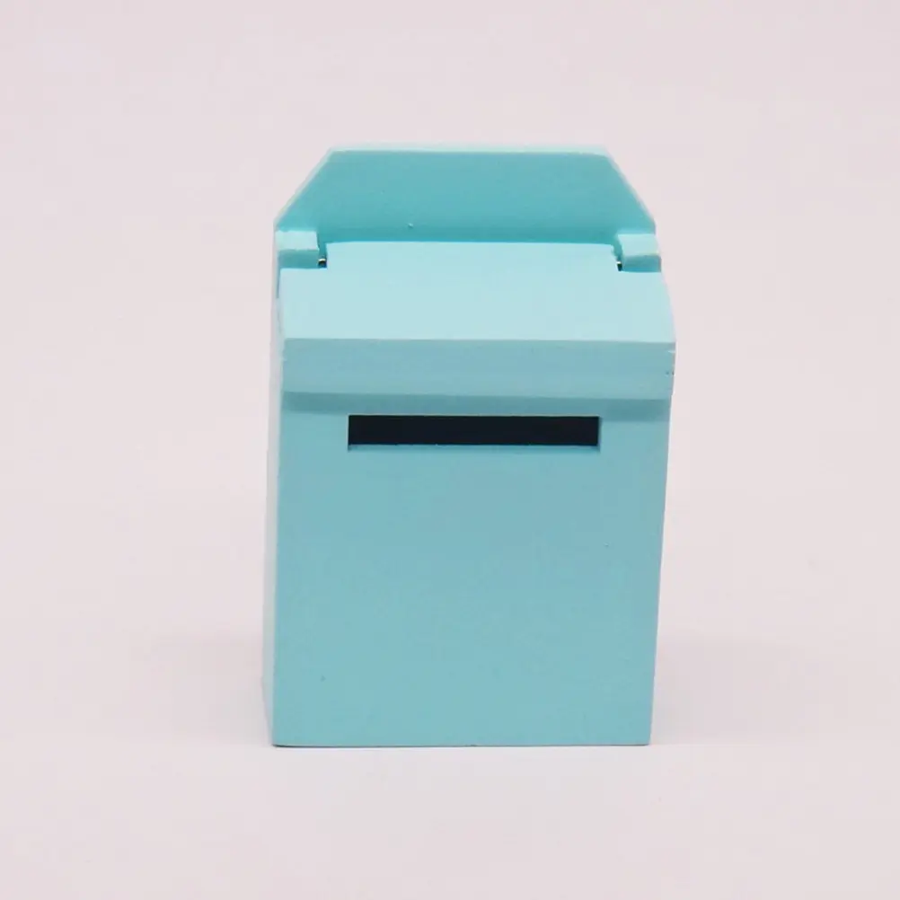 

1Pcs Miniature Wood Mailbox 1 to 12 Scale Decorative Letter Box Closure Lid Mini Scene Props Mini House Collection Accessories