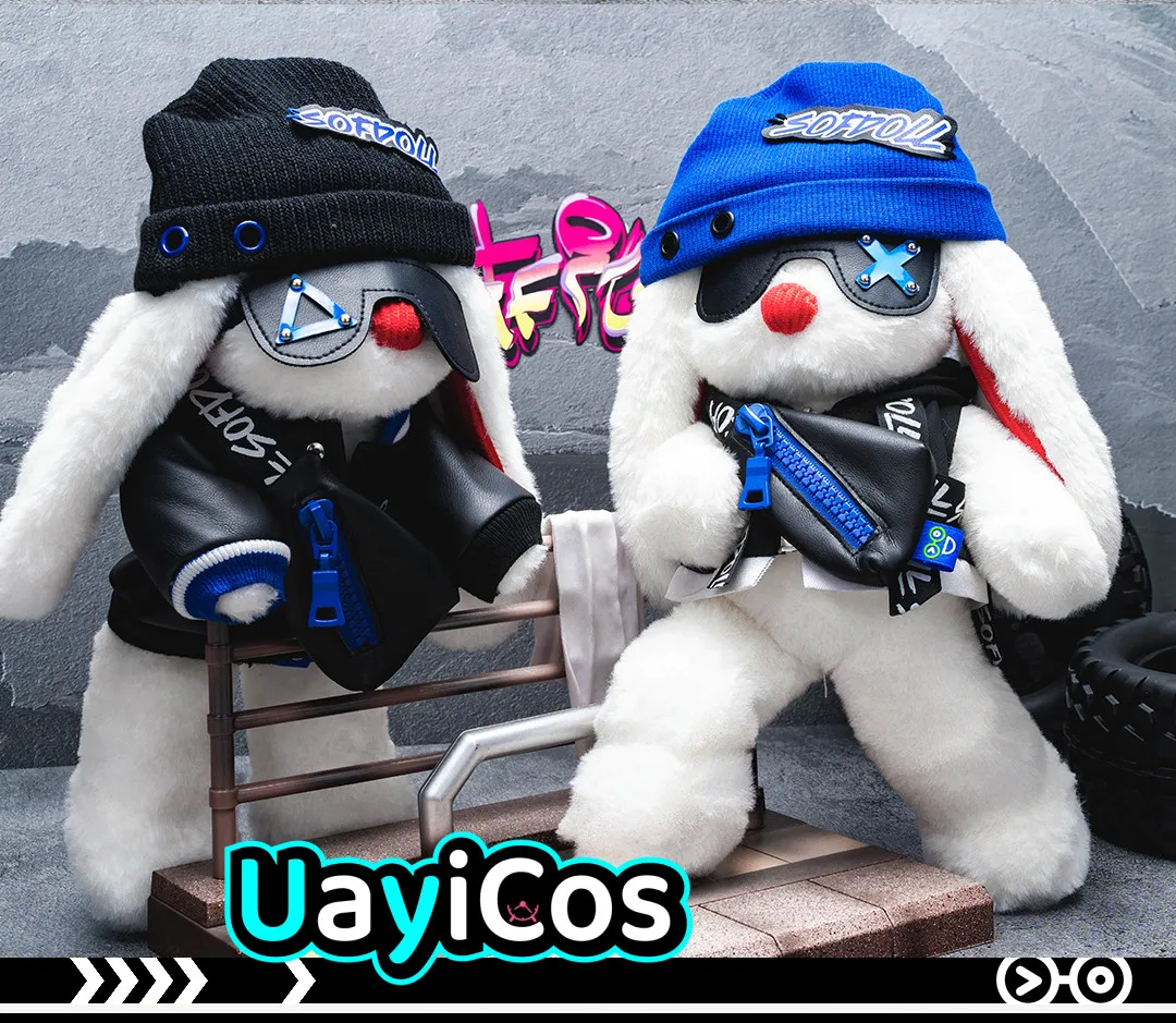 

30 см модный прилив партнеризм кролик уличный мотоцикл мягкие плюшевые подушки плюшевая кукла одежда подушка аниме игрушка подарки для детей