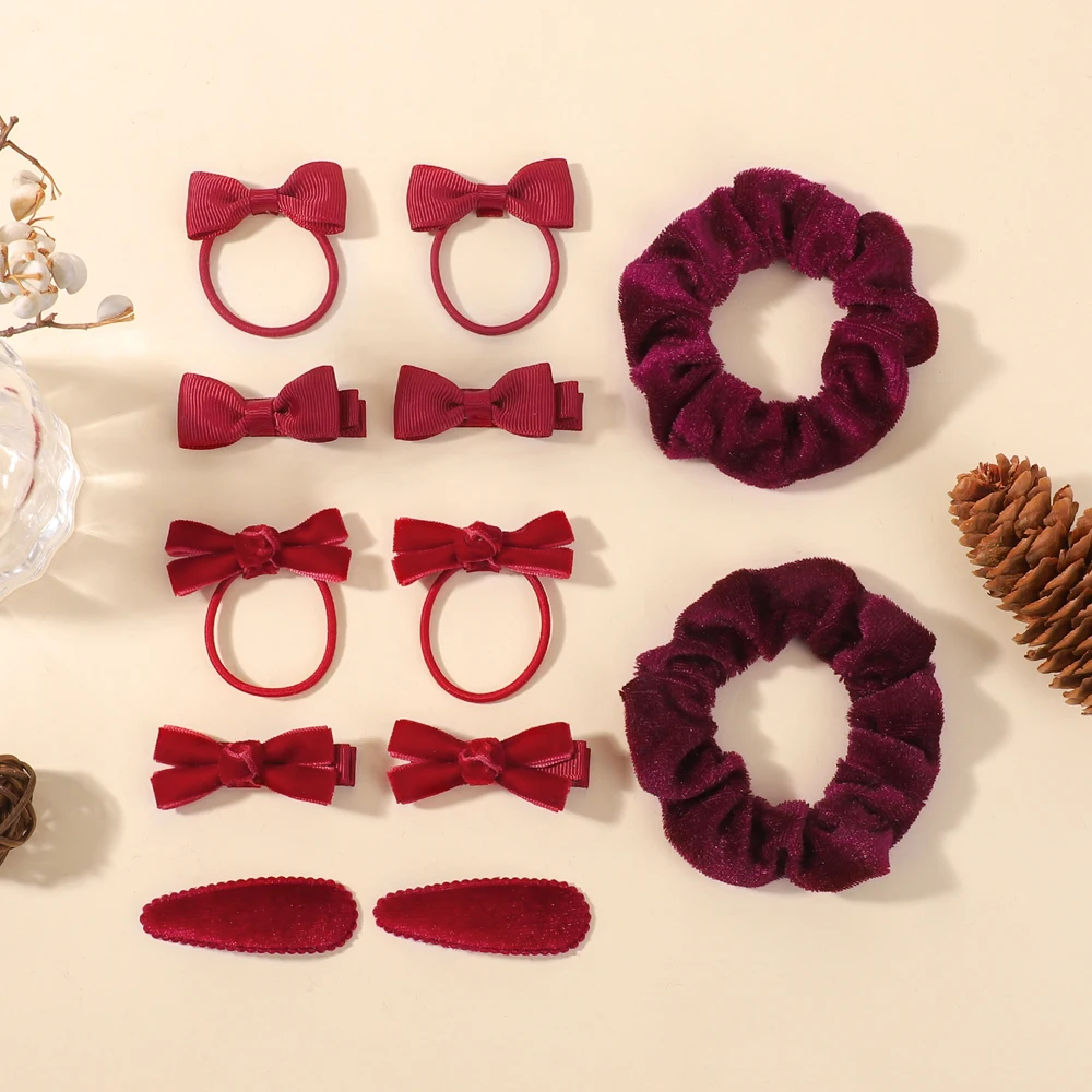 5 Farben/12 Stück Haarband Haarspange Haarschmuck Set für Mädchen Frauen Boutique Solid Basic Kopfschmuck Frauen Kinder Klassische Kopfbedeckung