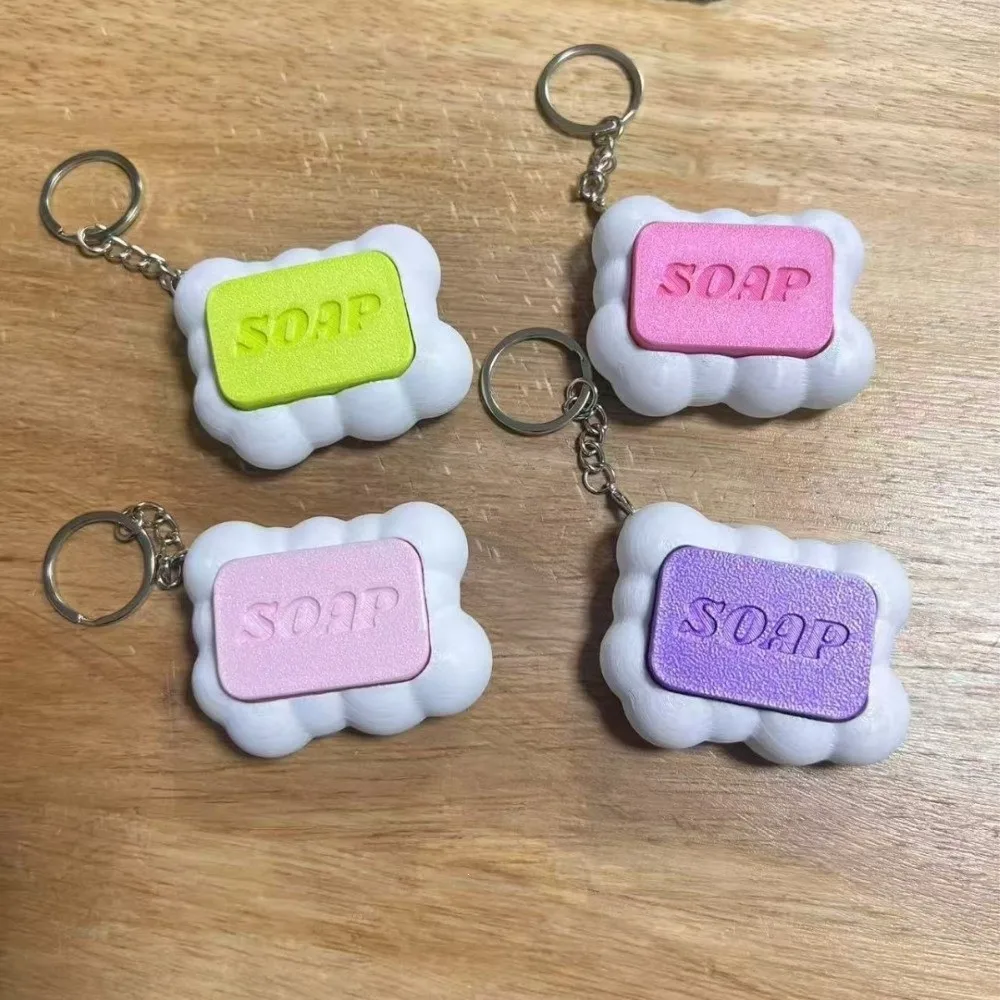 Press-Type Calming Keychain Keys Soap Stress Relief Anti-stress Pendant Bag Charms Mechanical Keyboard Clicker Key Chain