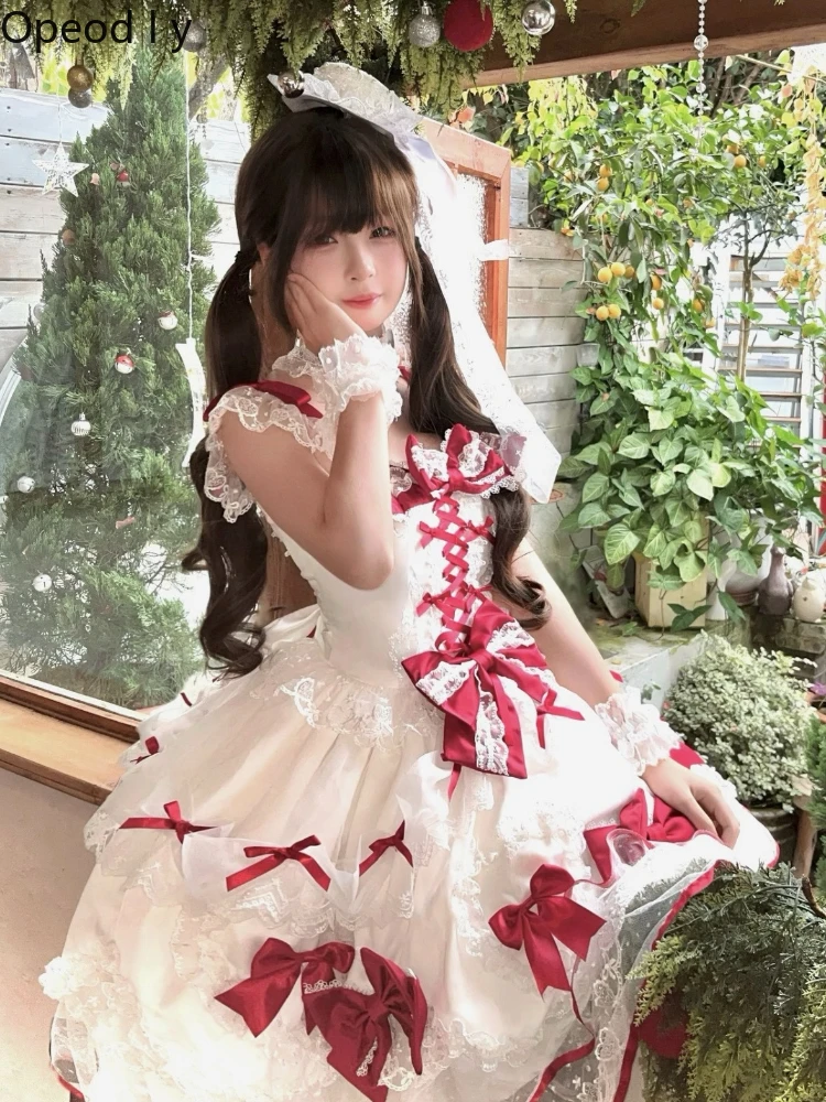 

Velvet Sweetheart Original Design Doll Feeling Lolita Dress Jsk Suspender Dress Fairy Cute Bow Birthday Party Princess Lo Dress