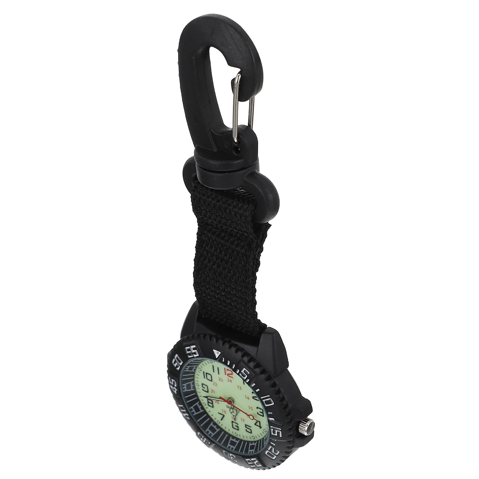 

Mountaineering Clip Watch Nylon Strap Carabiner Buckle Durable Materials Stylish Design for Backpackers and Hikers