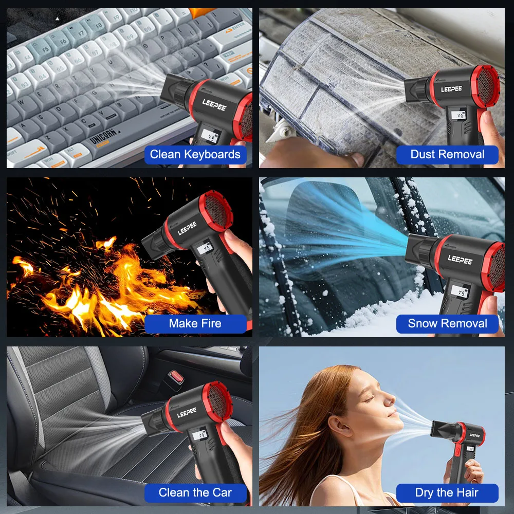 600000/130000 RPM Turbo Blower Fan Luchtpomp Sterke Blazende Fan Voor Huishoudelijke Tuin Auto Cleaner Air Duster Draagbare inflator