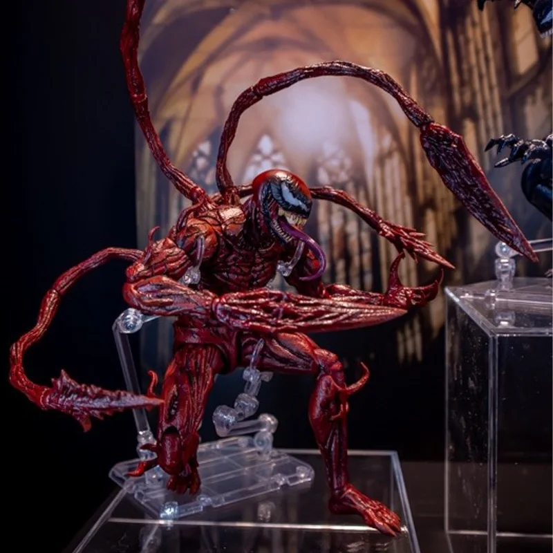 SHF Venom Carnage Action Figure Joint Movable Toys Venom Legends Change Face Statue Model Doll Collectible Kids for Toy Gift