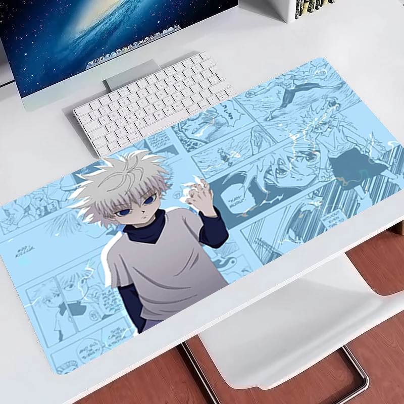 Hot Mouse Pad H-hunter x H-hunter Killua Anime Desk Mat Laptop Gaming Accessories Large keyboard pad E-sports Players Mousepad