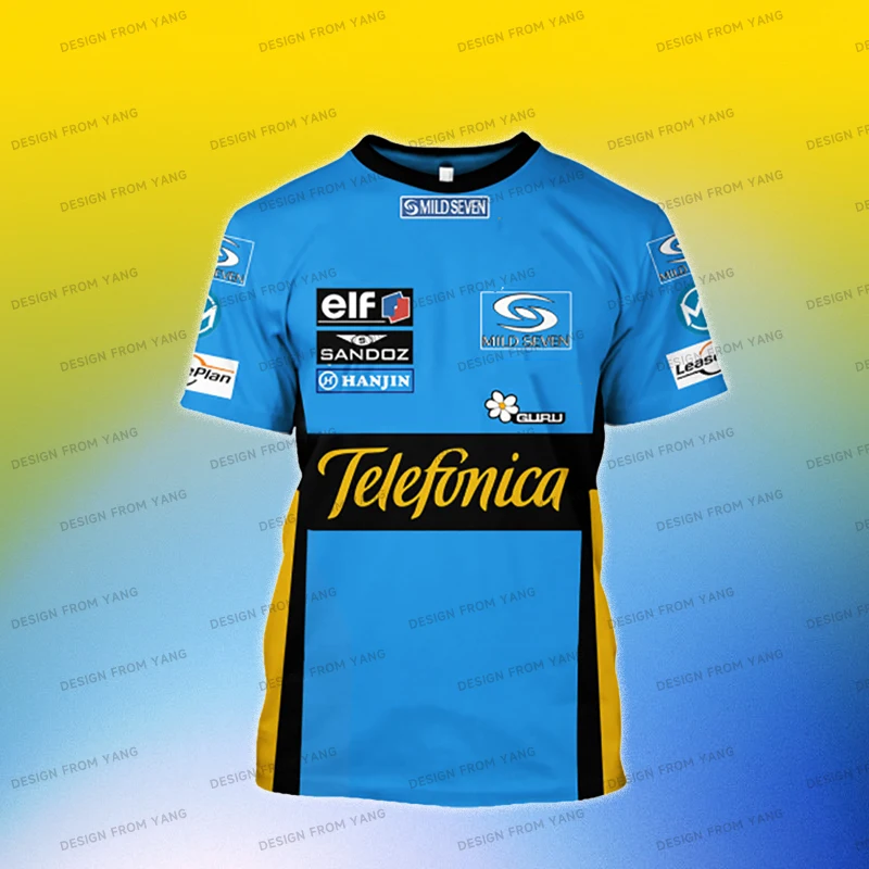 Camiseta de Verano 2026 con Estampado 3D del Piloto Español Fernando Alonso, Camiseta Deportiva Transpirable para Hombre