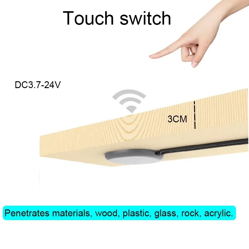 DC 12V 4A penetrable ≤30mm wood panel touch sensor dimmer switch hand swipe sensor for smart home LED strip light  customized