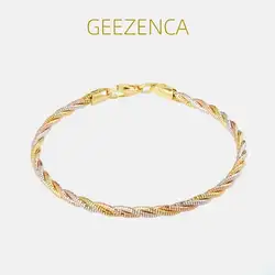 925 Sterling Silver Three Color Silver Thread Woven Bracelets Fine Jewelry Women Italian Fashion Versatile Romantic Bracelets