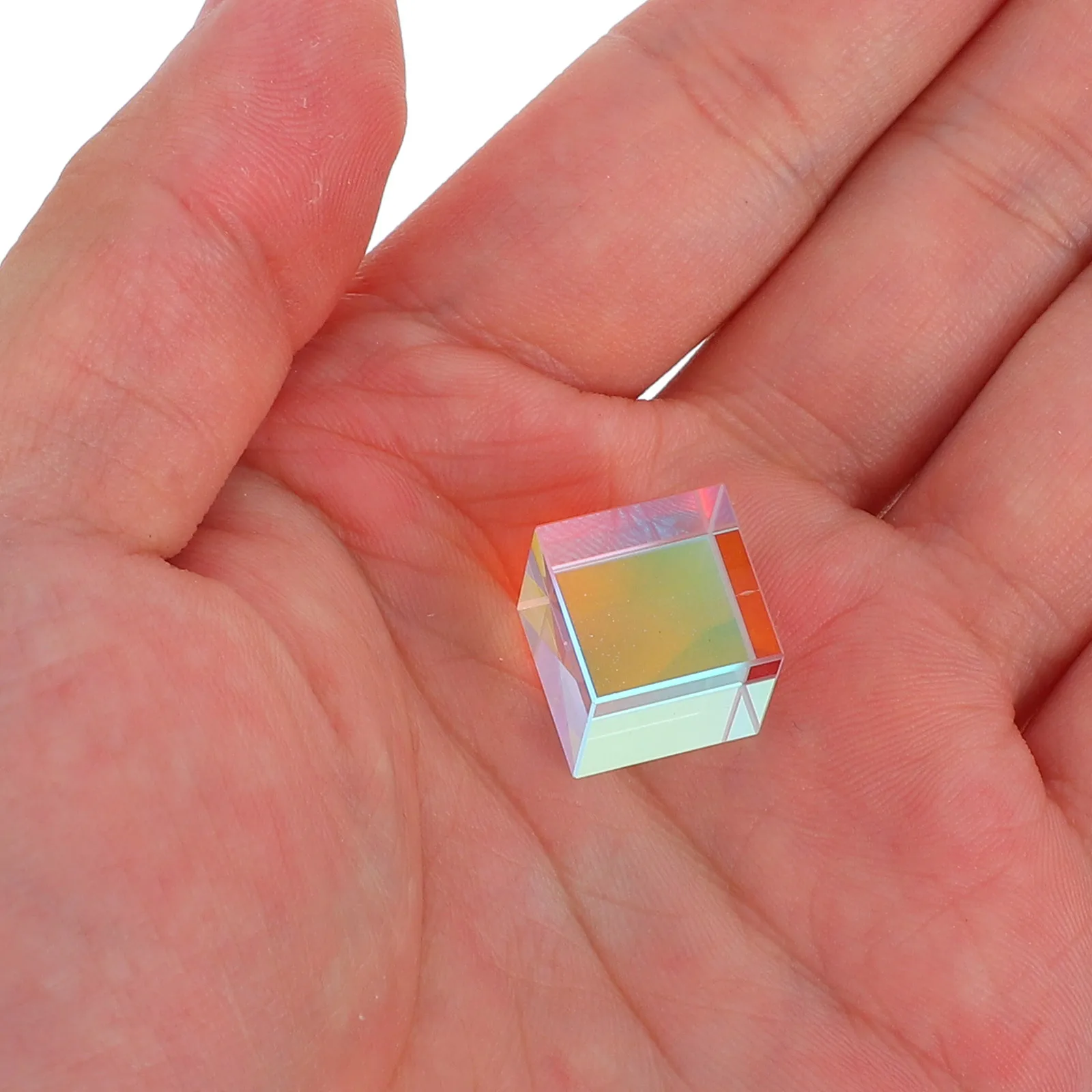 Optical Prism Cube for Science Experiments Light Refraction Demonstration Tool Glass Prism for Physics Classroom and Home Decor