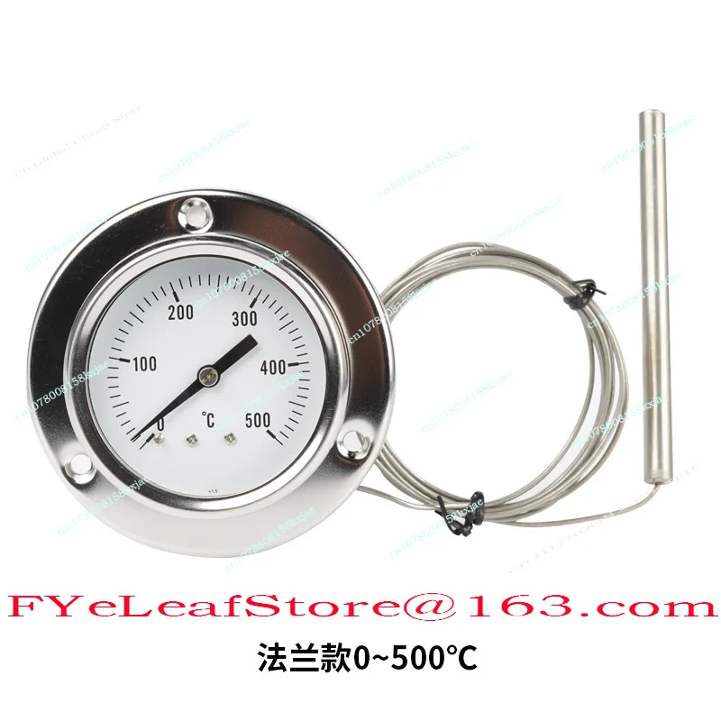 

Oven Thermometer Pressure Capillary High Temperature Thermometer 304 Stainless Steel Industrial Equipment Thermometer
