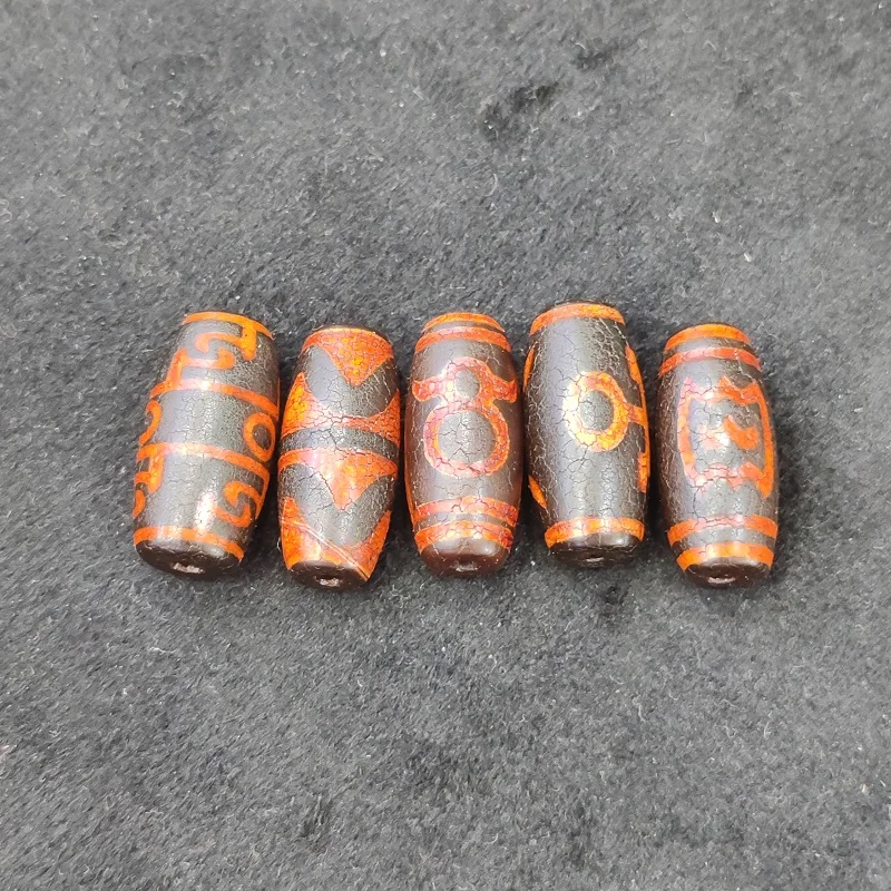 

Xizang Agate Dzi Fire Sacrifice Dragon Scale Open Tiger Teeth Noble Totem Sky Pearl Necklace Pendant DIY Accessories 10 /pack