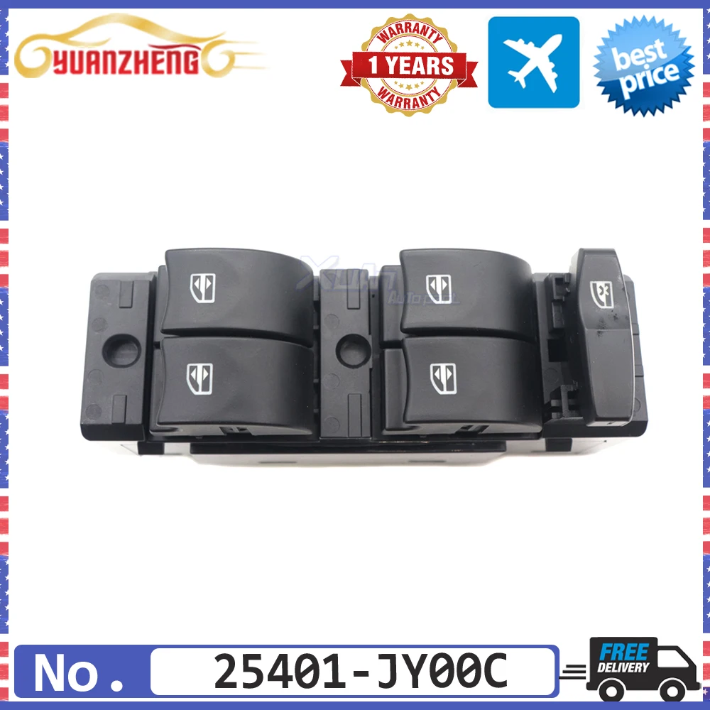 

Black Driver Side Power Window Switch For Renault Koleos 2008-2016 25401JY00C 25401 JY00C 25401-JY00C