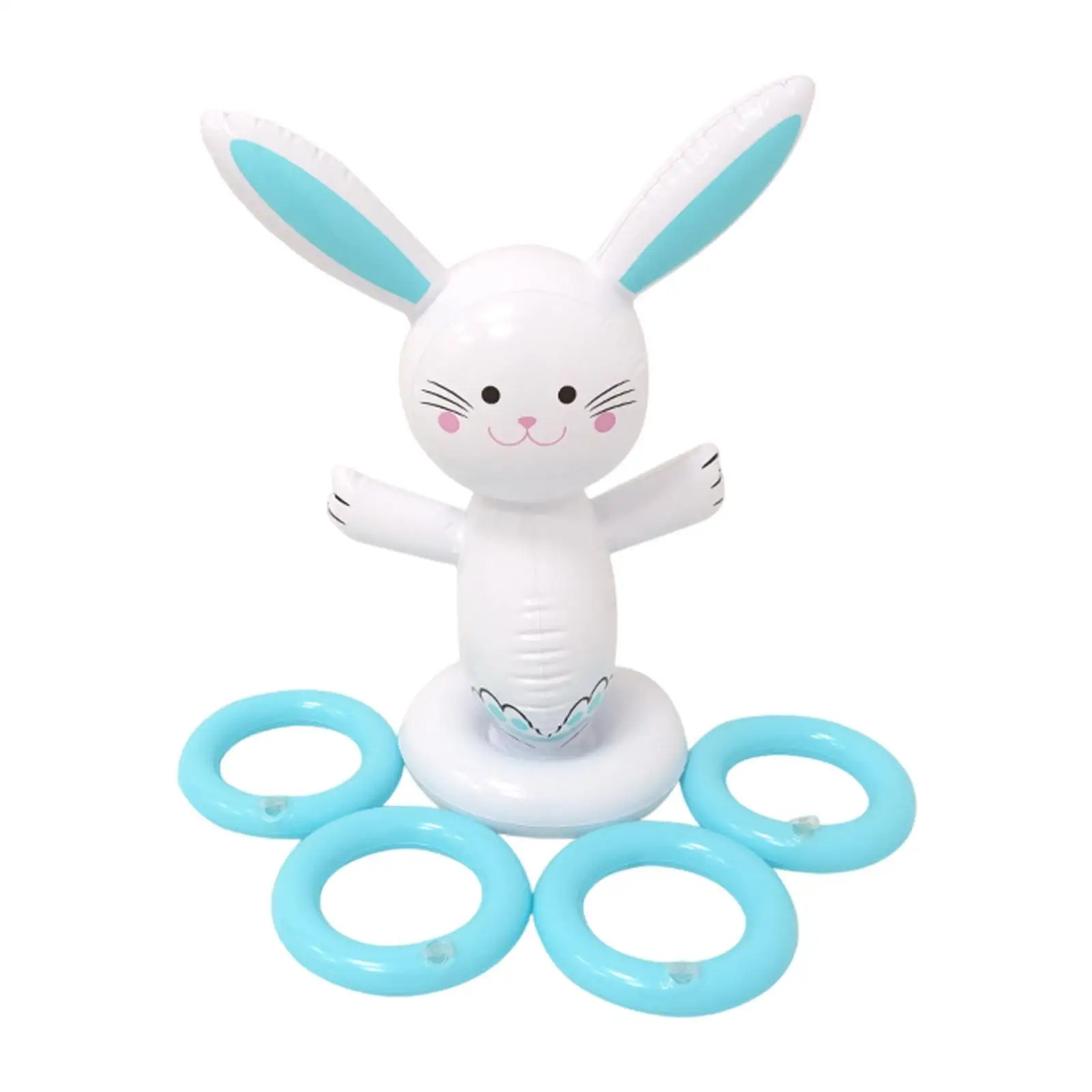 

Надувной набор для броска, спортивная забавная игрушка, с 4 кольцами, игра для метания, игрушка для броска в бассейне на открытом воздухе для лета, детского пляжа на открытом воздухе