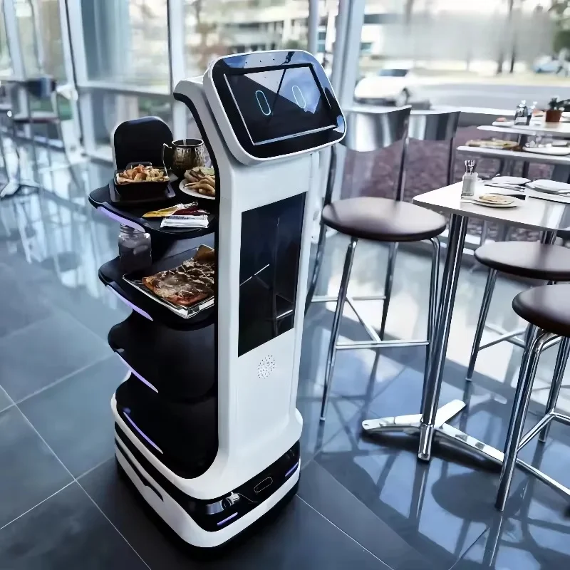 Customized Mars Delivery Robot Restaurant Service Waiter Autonomous Patrol Multi-Layer Stable Tray 40kg Payload 4-Layer 4G/Laser