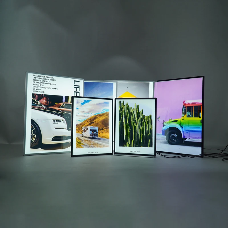 A2 الوجبات السريعة التلفزيون صندوق إضاءة الإطار led ضوء القائمة المجلس