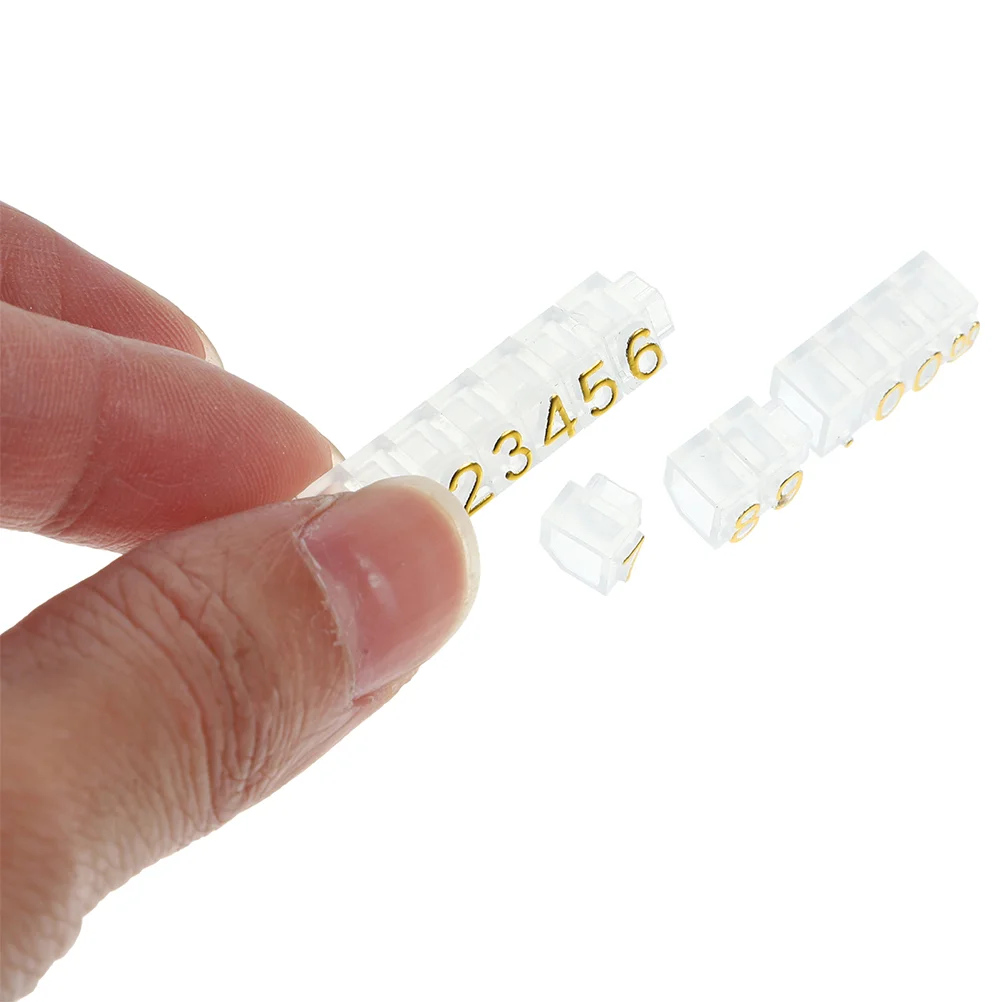  10 Strings Price Tags for Jewelry Label Display Stand Cube with Base Golden Pricing