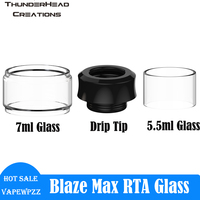 2pcs/lot Thunderhead Creations Blaze Max RTA Glass Tube 7ml Bubble & 5.5ml Straight Glass