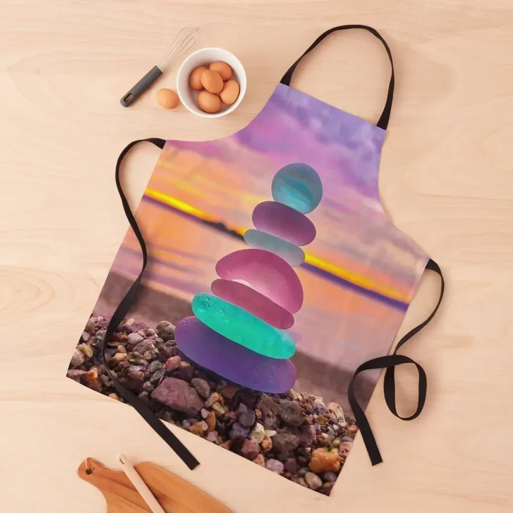 

Sea glass stone Apron Kids kitchen girl for kitchen useful Apron