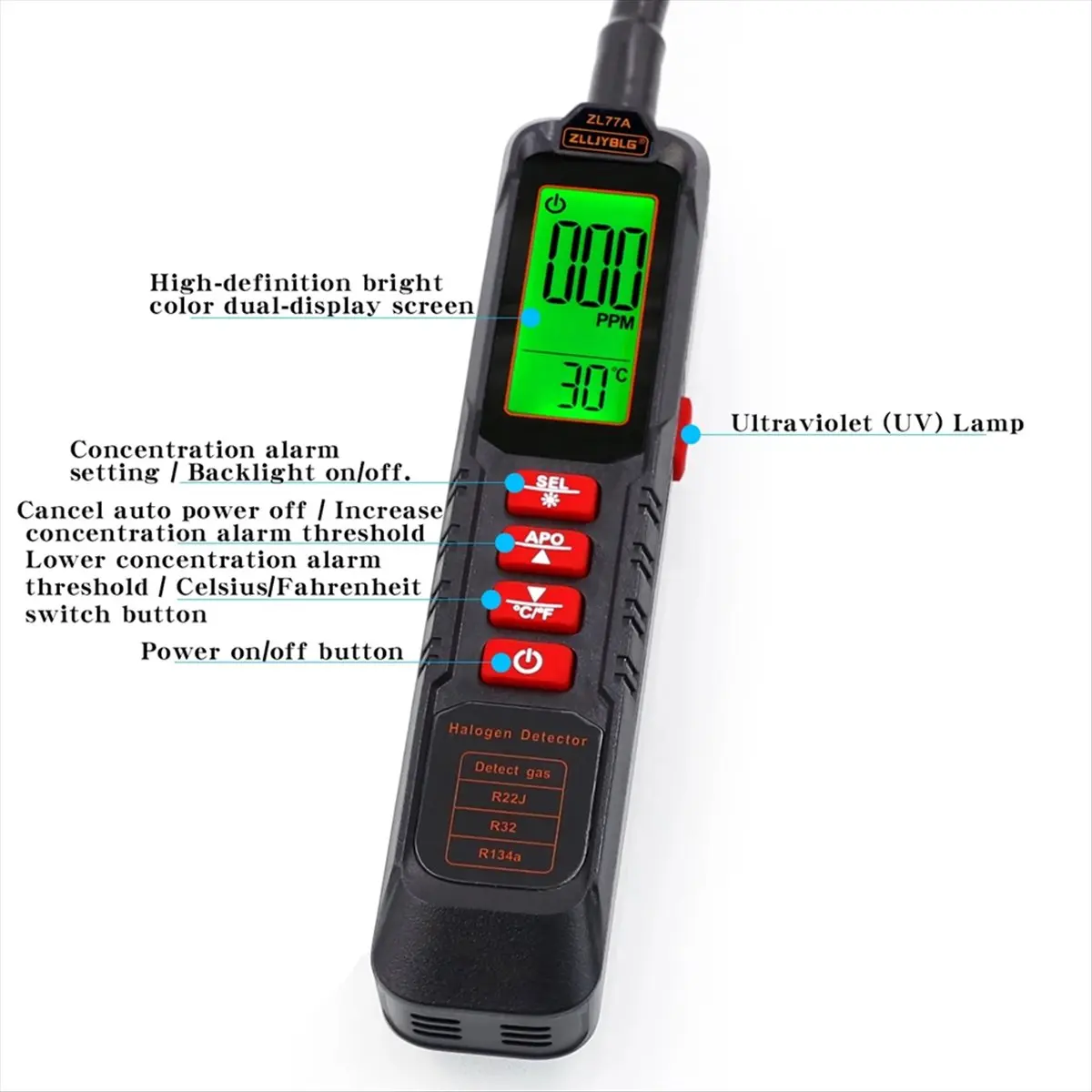 A26Z  Refrigeration Leak Detector Air Conditioning Refrigerant Fluorine Detection Dog Nose Car Fridge Leak Finder