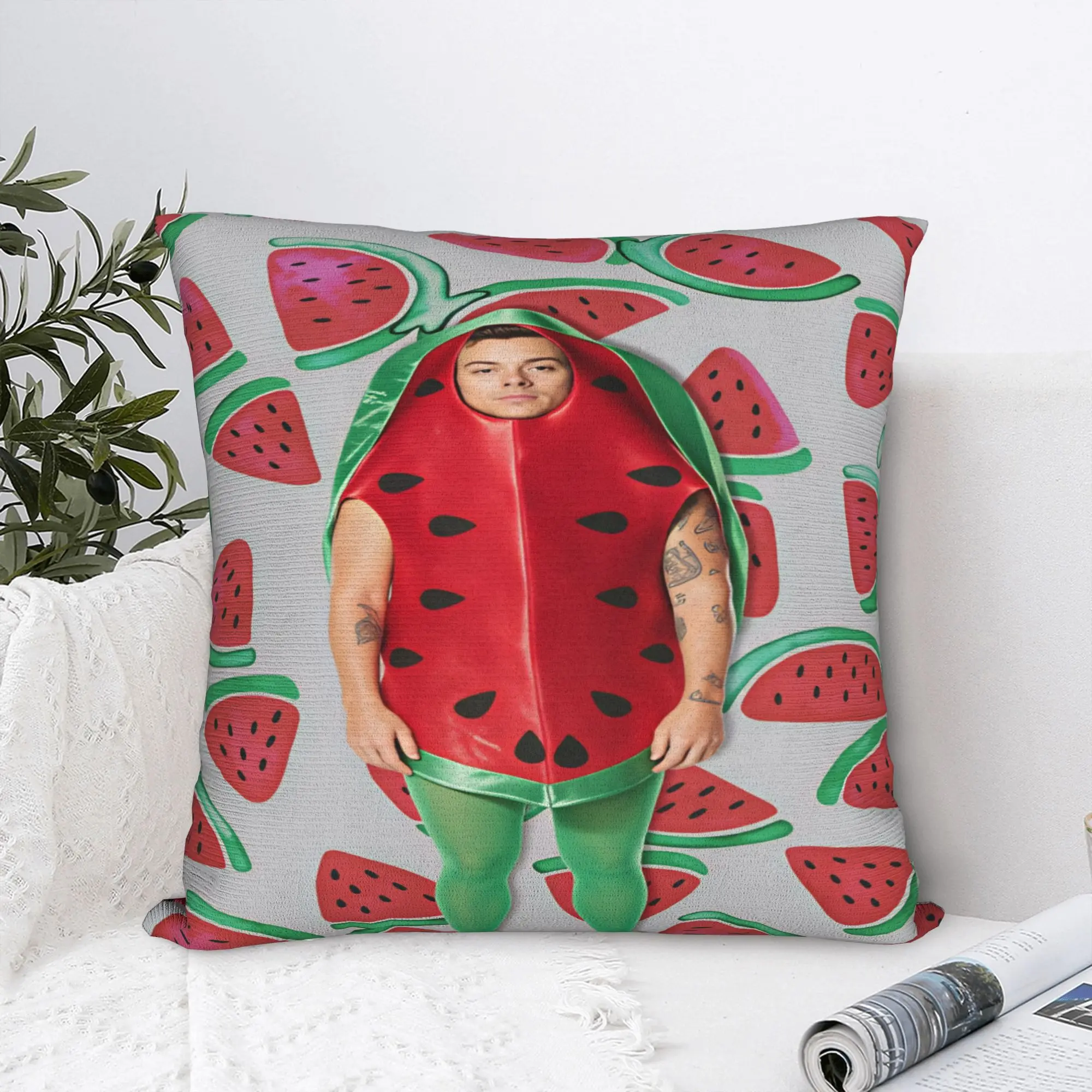 Harrys S-Styles Kiss Al the Time Pillow Case  Square Pillow Cover Kawaii Cushion Cover For Living Room Chair
