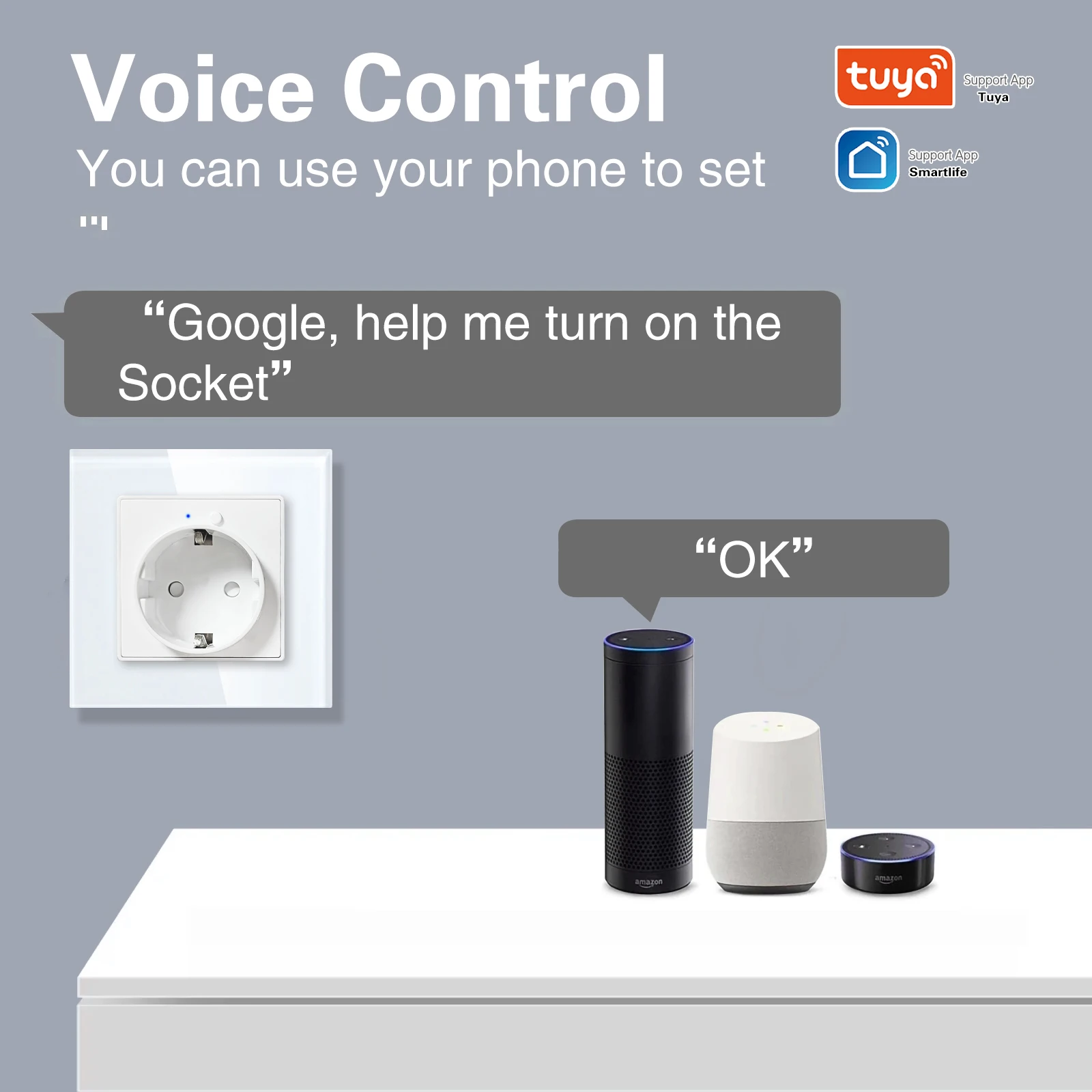 أوبارو-مقبس حائط ذكي واي فاي ، منفذ لوحة كريستالية ، شاشة طاقة USB من النوع C ، وظيفة التحكم في التوقيت الصوتي ، منزل جوجل اليكسا
