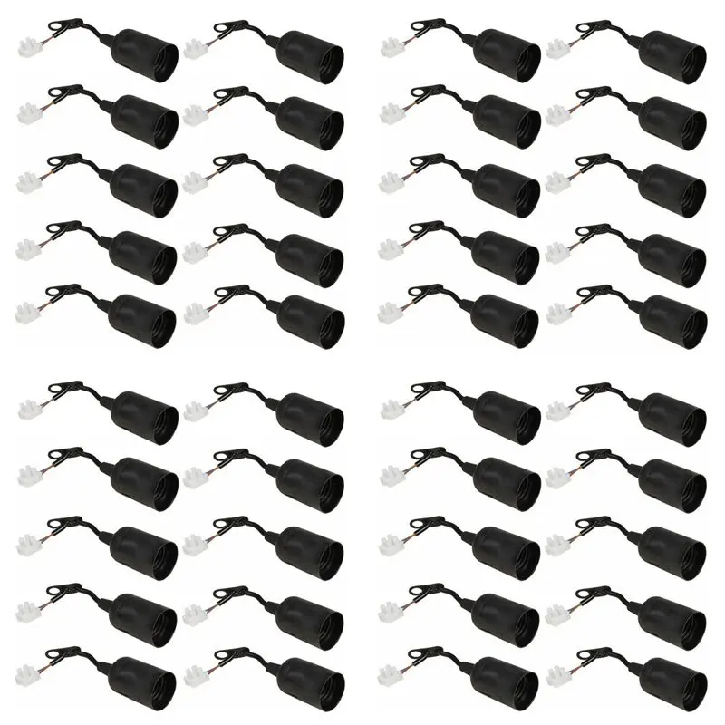 AB46-40Pcs E27 Lamp Holder Construction Socket Lamp Holder DIY Construction Site Socket Renovation Socket Lighting Accessorie