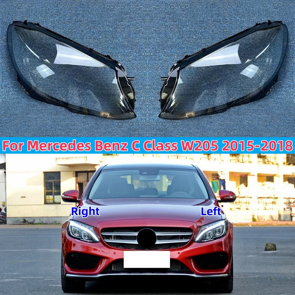 

Для Mercedes Benz W205 2015 2016 2017 2018 C-Class C180 C200 C260L C280 C300 Автомобильные фары Корпус передних фонарей Абажур