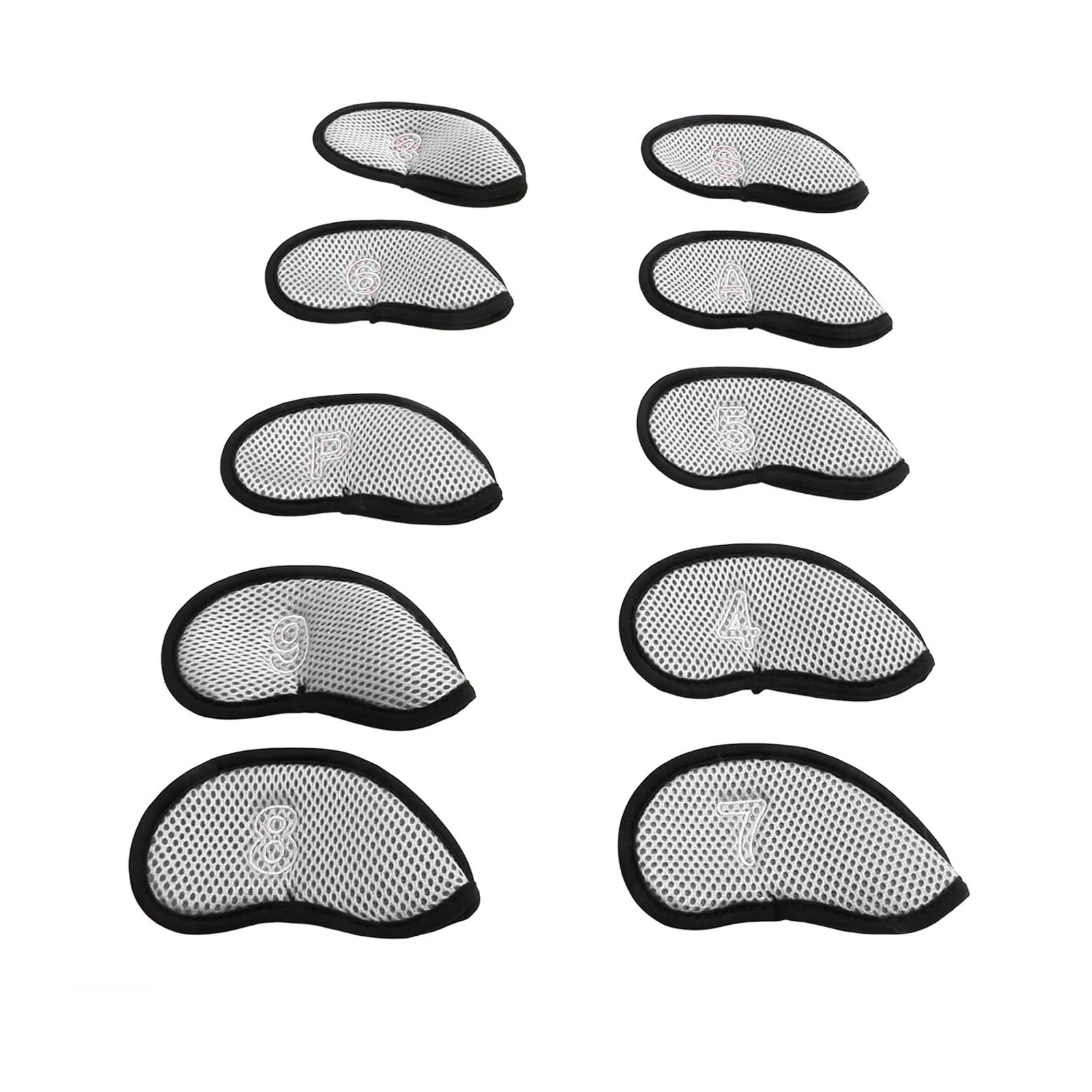 10Pcs Golf Iron Covers Set with Numbers Waterproof Golf Head Cover Protective Headcover for Court Exercise