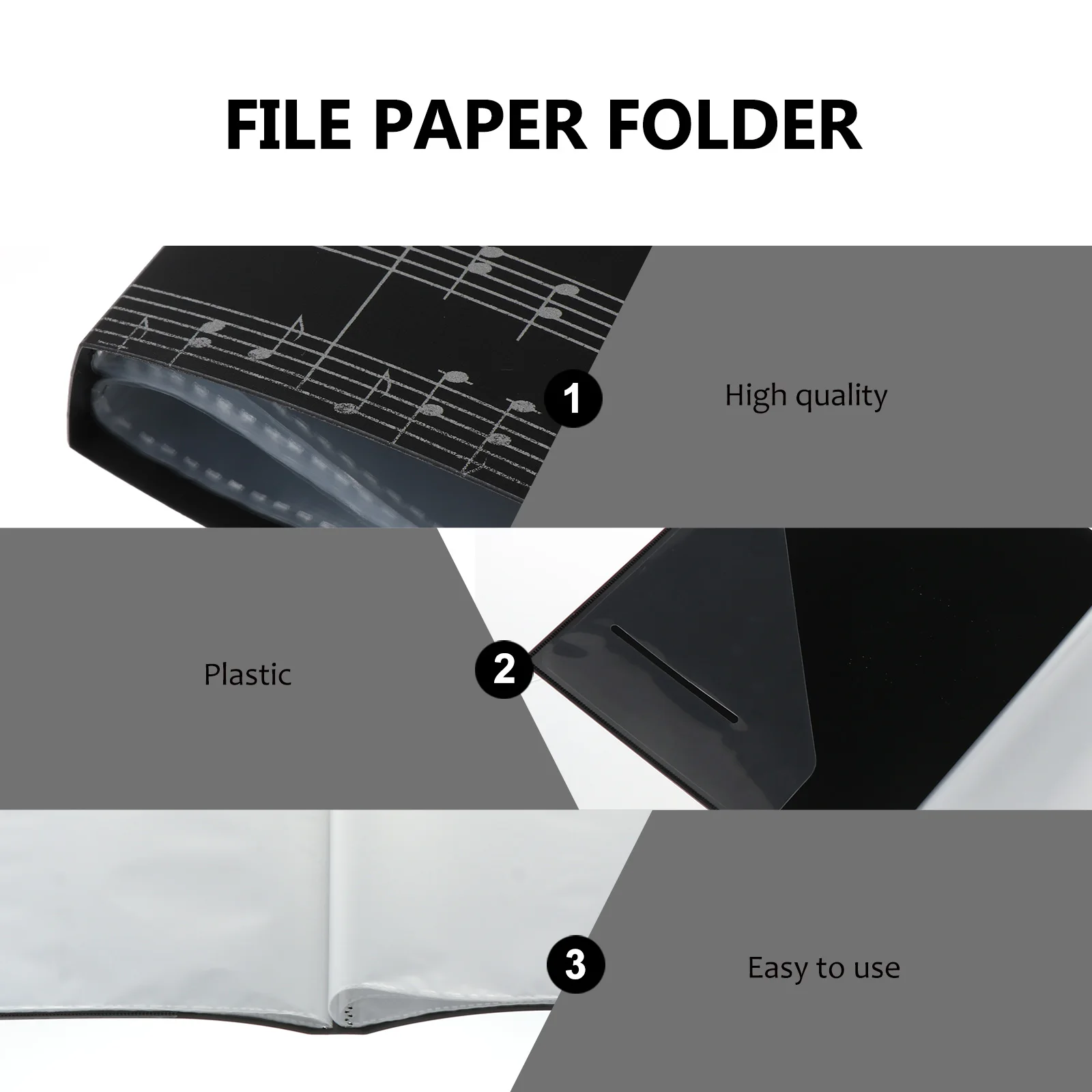 

Durable 40 Pocket Music Sheet Folder Large Capacity Portable Document Organizer File Storage Folder For School Work Black A4