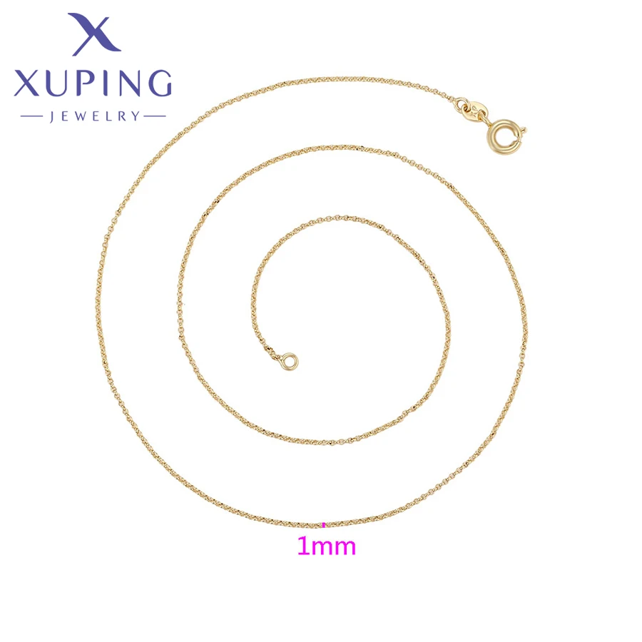 Xuping Jewelry New Arrival Promotion 44cm Trendy Simple Light Gold Color Chain for Pendant Necklace for Women Gift X000716213