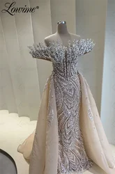 2025 Aso Ebi Mermaid Prom Dress Beaded Crystals Champagne Evening Gowns Luxury Party Second Reception Birthday Engagement Gowns