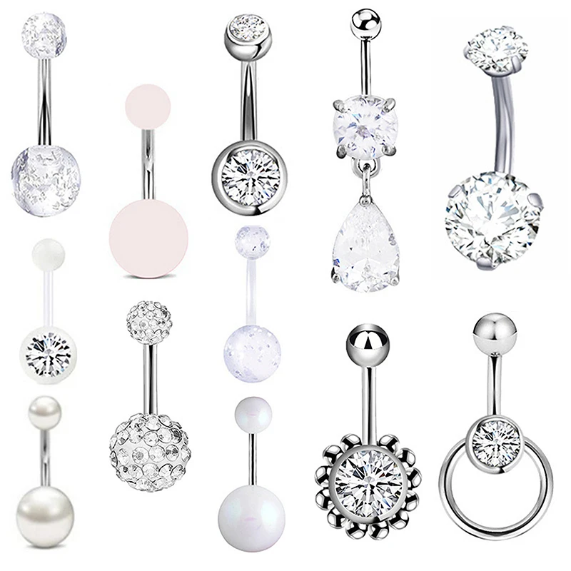 5-20PCS Cute Dangle Belly Ring Pack 14G Navel Piercing Bulk Sexy Belly Ring Set Belly Button Ring Lot Pircing Ombligo Jewelry