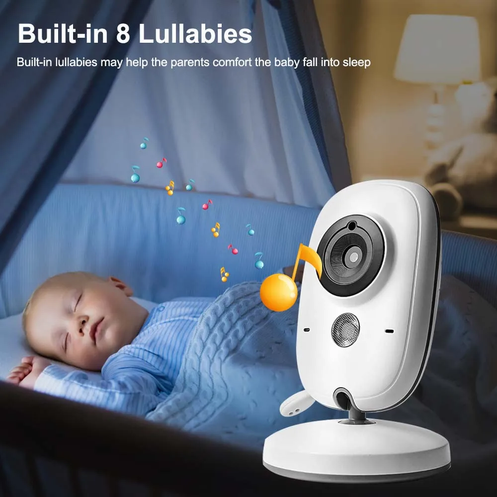 3.2'' Video Baby Monitor Two-way Audio Night Vision 2.4G Mother Kids Pet Surveillance Camera Temperature Monitoring Screen VB603