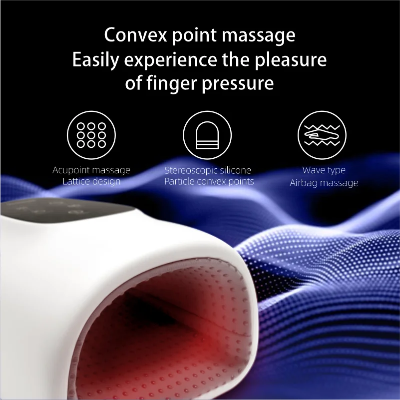 Electric Hand Massager 3 Modes Airbag Hot Compress Massager Air Compression Vibration Massage For Finger Palm Fatigue Relieve