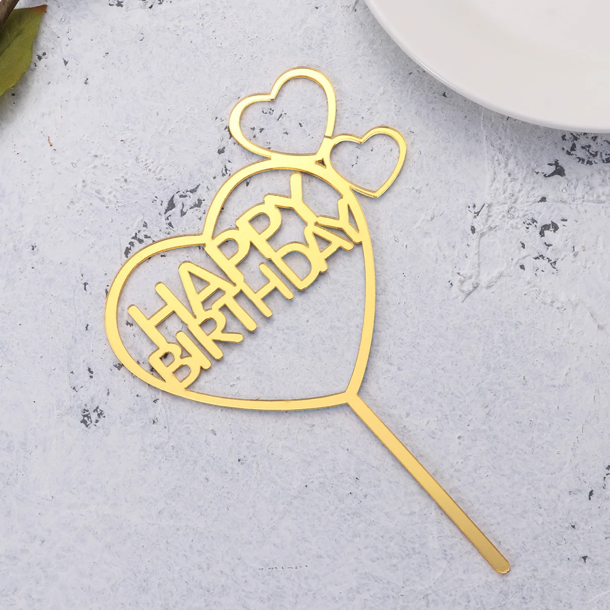 

Peach Heart Mirror Cake Topper Picks Acrylic Safe Decorative Supplies Birthday Party Fruit Cakes Dessert Table Insert Cake Decor