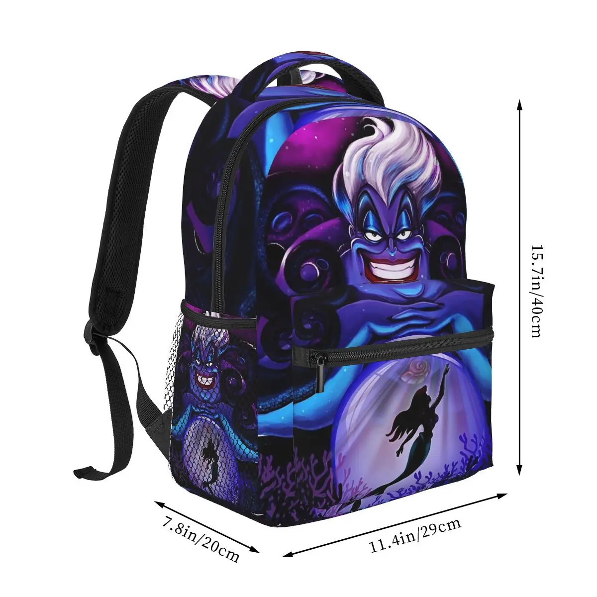 Ursula The Witch Of The Seas Backpacks Boys Girls Bookbag Students School Bags Cartoon Travel Rucksack Shoulder Bag