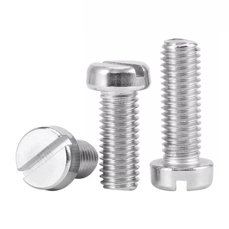 304 Stainless Steel Slotted Round Head Screws – M1.6-M10 Pan Head Machine Fasteners for Equipment