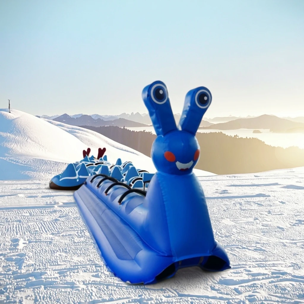 PVC Foldable Inflatable Sleigh, Durable Winter Sports Sled for Ice Snow Rink, Kids Adults Outdoor Fun, 100cm Long