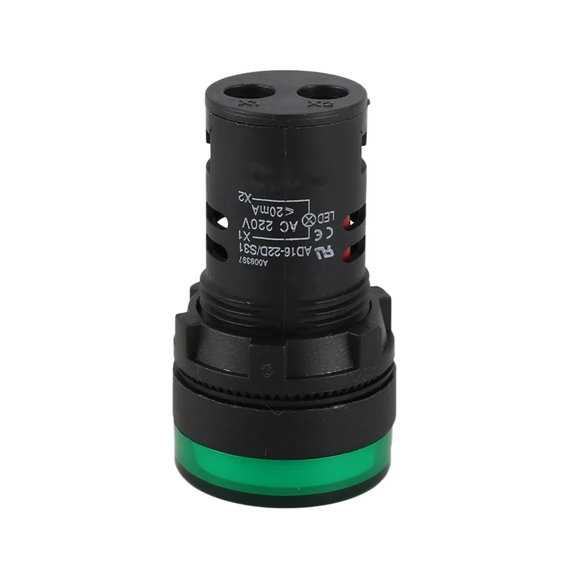 ABXF-10 шт. AC220V зеленый светодиодный индикатор питания контрольная сигнальная лампа диаметром 22 мм