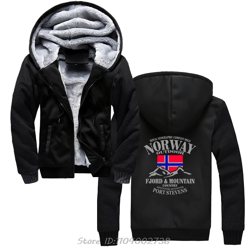 Hoodie Norway Flag Fjord Mountain Hoody Crazy Hip Hop Men's Jacket Zip Up Hoodies Cotton Crewneck Plus Size Funny Coats Male