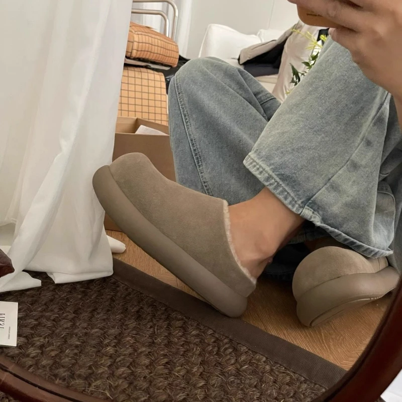 2025 جديد دافئ وعالي الجودة وحار بيع شبشب شتوي الكبار المرأة غير جلدية المطاط أسفل النعال غير رسمية #3