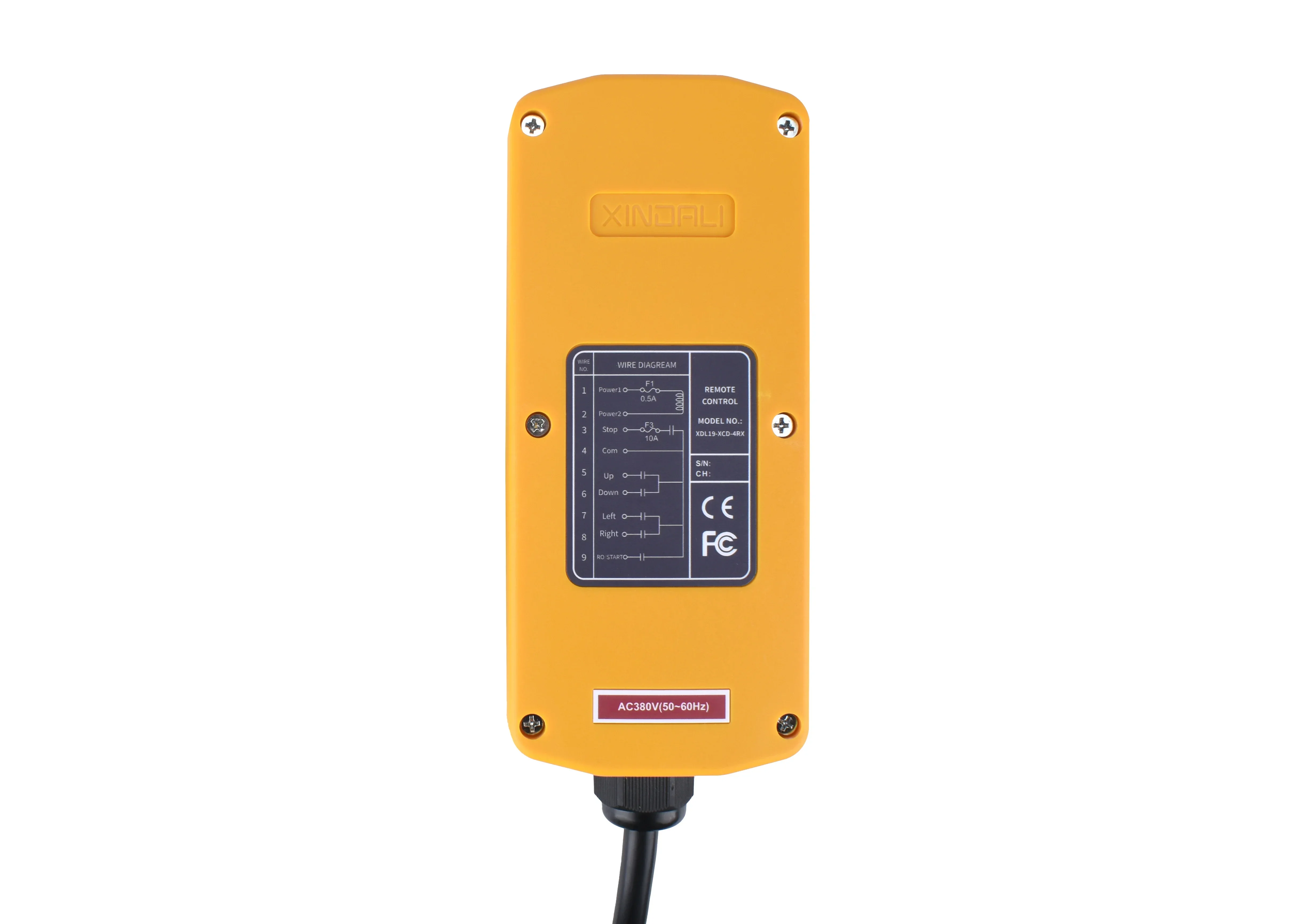 新型XDL19-F21-4 435mhz AC380V 防水充電式ワイヤレスリモコン電動ホイスト工業用ワイヤレスリモコン