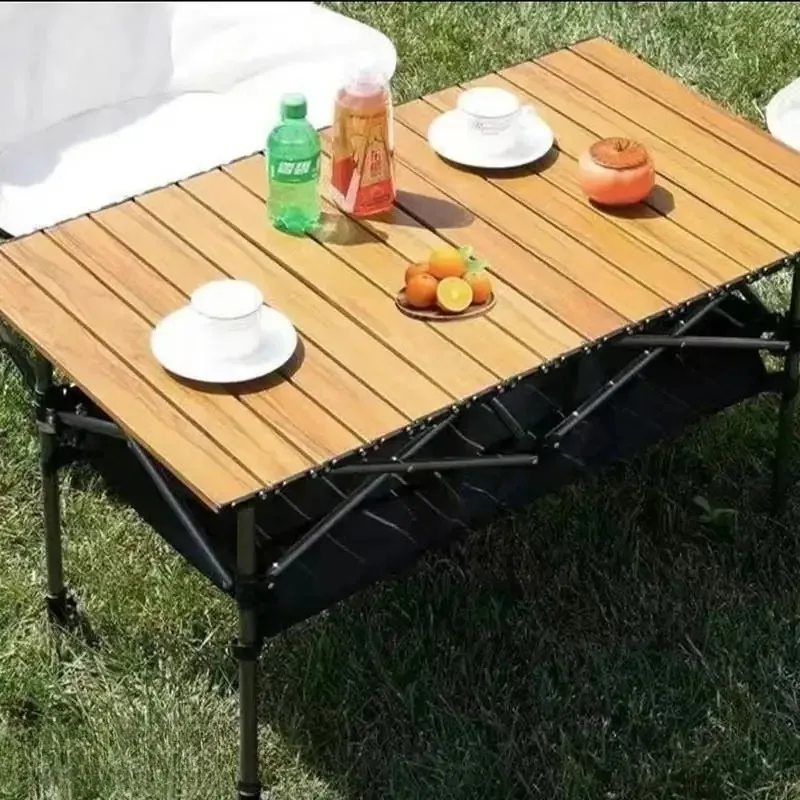 Portable Folding Camping Table Lightweight Outdoor Picnic Table Collapsible Travel Hiking Desk Compact Roll-Up Trip