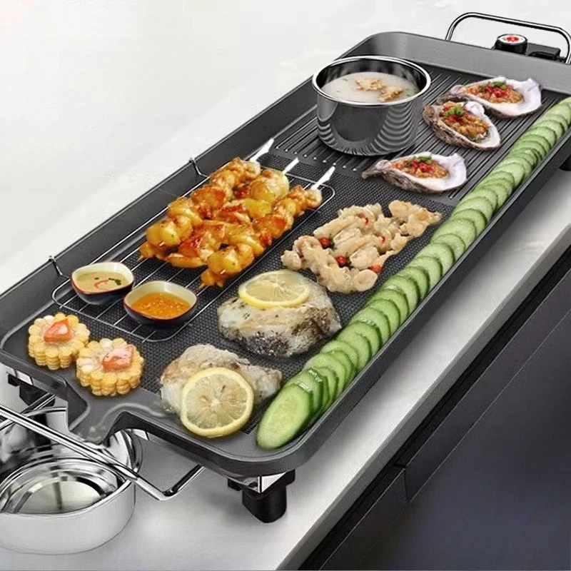 

Электрический гриль в корейском стиле, бытовой антипригарный гриль, большой размер, электрический гриль теппаньяки