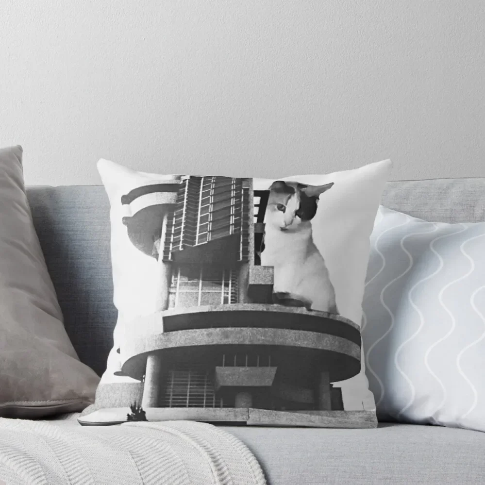 Cats and Brutalist Architecture Throw Pillow Marble Cushion Cover Christmas Pillow Cases Pillowcase pillow